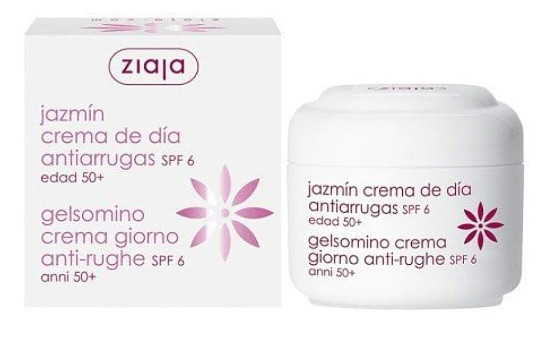Crema facial de día antiarrugas SPF 6, JAZMÍN